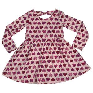 The Children's Place Girls Valentines Candies A-Line Dress Keyhole Back 3T Pink
